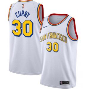 Men's Golden State Warriors #30 Stephen Curry White San Francisco Classic Edition Stitched Jersey