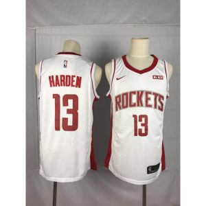 Men's Houston Rockets #13 James Harden White Stitched NBA Jersey