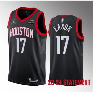 Men's Houston Rockets #17 Tari Eason Black 2023 Statement Edition Stitched Basketball Jersey