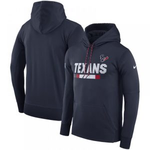 Men's Houston Texans  Navy Sideline Team Name Performance Pullover Hoodie