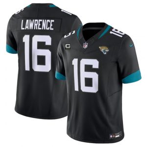 Men's Jacksonville Jaguars #16 Trevor Lawrence Black 2023 F.U.S.E With 3-Star C Patch Vapor Untouchable Limited Stitched Jersey