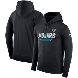 Men's Jacksonville Jaguars  Black Sideline Team Name Performance Pullover Hoodie
