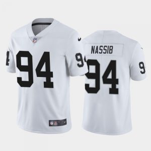 Men's Las Vegas Raiders #94 Carl Nassib White Vapor Untouchable Limited Stitched Jersey