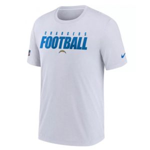 Men's Los Angeles Chargers White Sideline Dri-FIT NFL T-Shirt