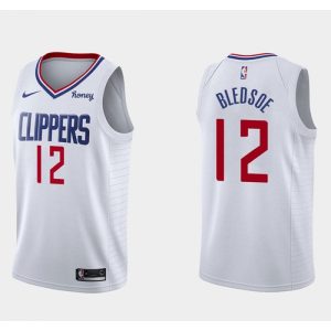 Men's Los Angeles Clippers #12 Eric Bledsoe White Association Edition Stitched Basketball Jersey