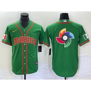 Men's Mexico Baseball 2023 Green World Baseball Classic Team Big Logo Stitched Jersey