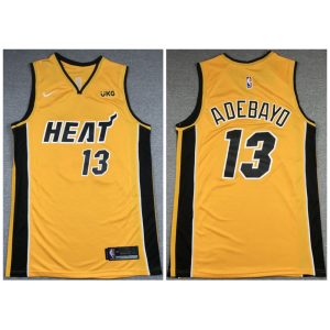 Men's Miami Heat #13 Bam Adebayo Gold Stitched NBA Jersey