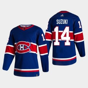 Men's Montreal Canadiens #14 Nick Suzuki Blue Stitched Jersey