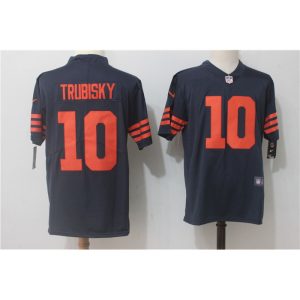 Men's  Chicago Bears #10 Mitchell Trubisky Navy Blue Alternate Stitched NFL Vapor Untouchable Limited Jersey