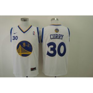 Men's  Golden State Warriors #30 Stephen Curry Chinese White Authentic Stitched NBA Jersey