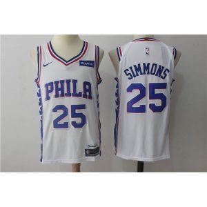Men's  Philadelphia 76ers #25 Ben Simmons White Stitched NBA Jersey