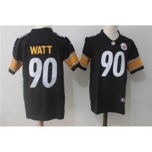 Men's  Pittsburgh Steelers #90 T. J. Watt Black Team Color Stitched NFL Vapor Untouchable Limited Jersey