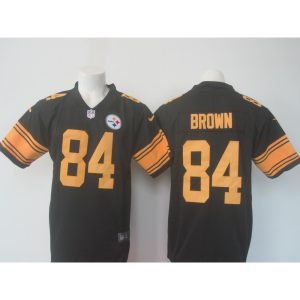 Men's  Steelers #84 Antonio Brown Black Limited Rush Stitched NFL Jersey