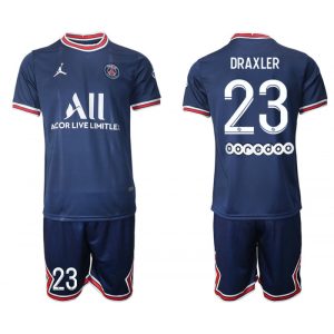 Men's Paris Saint-Germain #23 Draxler 2021/22 Blue Soccer Jersey