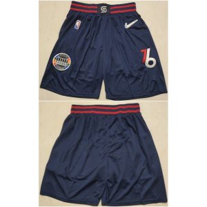 Men's Philadelphia 76ers Navy 75th Anniversary Shorts (Run Small)
