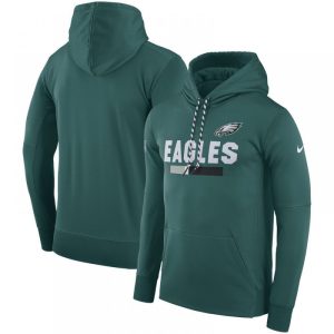 Men's Philadelphia Eagles  Green Sideline Team Name Performance Pullover Hoodie