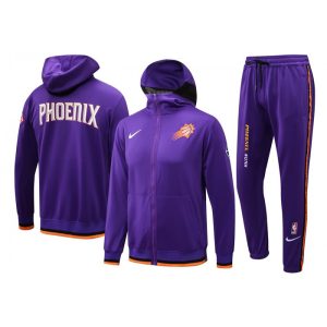 Men's Phoenix Suns 75th Anniversary Purple Performance Showtime Full-Zip Hoodie Jacket And Pants   Suit