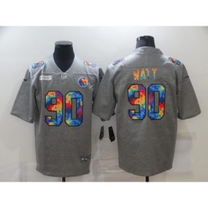 Men's Pittsburgh Steelers #90 T. J. Watt 2020 Grey Crucial Catch Limited Jersey