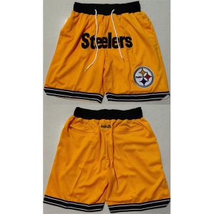 Men's Pittsburgh Steelers Gold Shorts (Run Small)