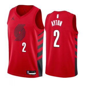Men's Portland Trail Blazers #2 Deandre Ayton Red 2023 Statement Edition Stitched Basketball Jersey