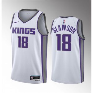 Men's Sacramento Kings #18 Jalen Slawson White 2023 Draft Association Edition Stitched Jersey