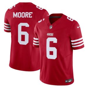 Men's San Francisco 49ers #6 Skyy Moore Nike Scarlet Game Player Jersey