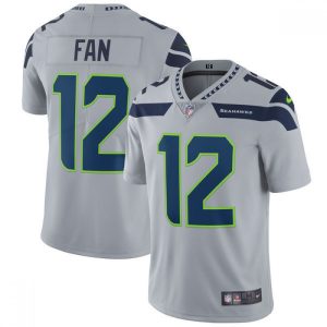 Men's Seattle Seahawks #12 Fan  Gray Vapor Untouchable Limited Stitched NFL Jersey