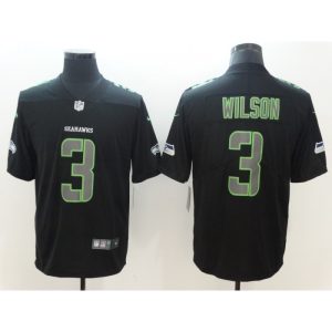 Men's Seattle Seahawks  #3 Russell Wilson Black 2018 Impact Limited Stitched NFL Jersey