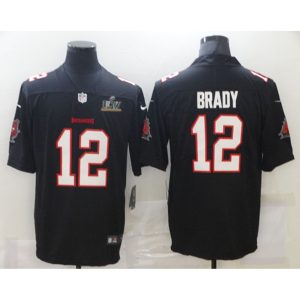 Men's Tampa Bay Buccaneers #12 Tom Brady New Black 2021  Super Bowl LV Limited Stitched Jersey