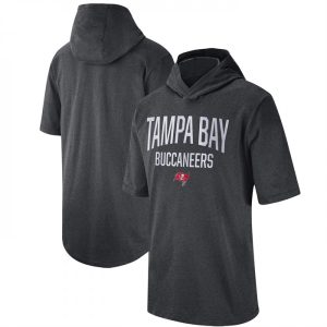 Men's Tampa Bay Buccaneers Heathered Charcoal Sideline Training Hoodie Performance T-Shirt