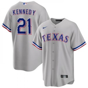 Men's Texas Rangers #21 ian Kennedy Grey Cool Base Stitched Baseball Jersey