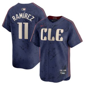 Men's Cleveland Guardians #11 Jose Ramirez  Navy 2024 City Connect Limited Jersey