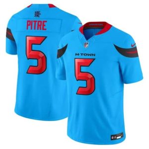 Men's  Jalen Pitre Blue Houston Texans #5 Vapor F.U.S.E. Limited Jersey