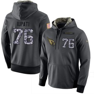 NFL Men's  Arizona Cardinals #76 Mike Iupati Stitched Black Anthracite Salute to Service Player Performance Hoodie