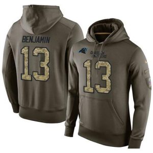 NFL Men's  Carolina Panthers #13 Kelvin Benjamin Stitched Green Olive Salute To Service KO Performance Hoodie
