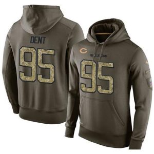 NFL Men's  Chicago Bears #95 Richard Dent Stitched Green Olive Salute To Service KO Performance Hoodie