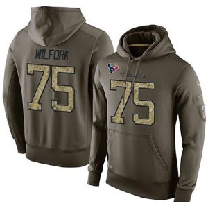 NFL Men's  Houston Texans #75 Vince Wilfork Stitched Green Olive Salute To Service KO Performance Hoodie