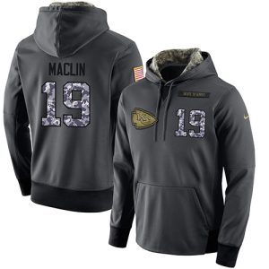 NFL Men's  Kansas City Chiefs #19 Jeremy Maclin Stitched Black Anthracite Salute to Service Player Performance Hoodie