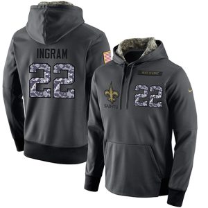 NFL Men's  New Orleans Saints #22 Mark Ingram Stitched Black Anthracite Salute to Service Player Performance Hoodie