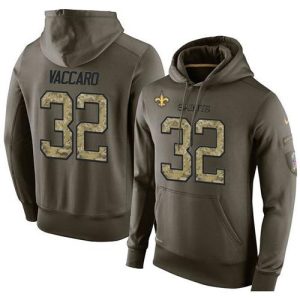 NFL Men's  New Orleans Saints #32 Kenny Vaccaro Stitched Green Olive Salute To Service KO Performance Hoodie
