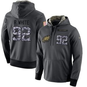 NFL Men's  Philadelphia Eagles #92 Reggie White Stitched Black Anthracite Salute to Service Player Performance Hoodie