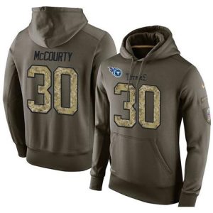 NFL Men's  Tennessee Titans #30 Jason McCourty Stitched Green Olive Salute To Service KO Performance Hoodie