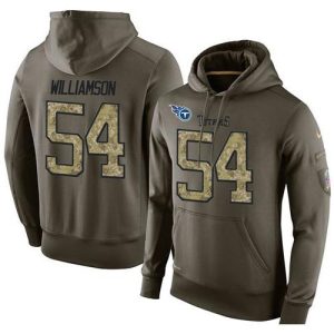 NFL Men's  Tennessee Titans #54 Avery Williamson Stitched Green Olive Salute To Service KO Performance Hoodie