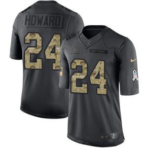 Bears #24 Jordan Howard Black Youth Stitched NFL Limited 2016 Salute to Service Jersey