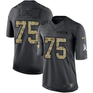 Bears #75 Kyle Long Black Men's Stitched NFL Limited 2016 Salute to Service Jersey