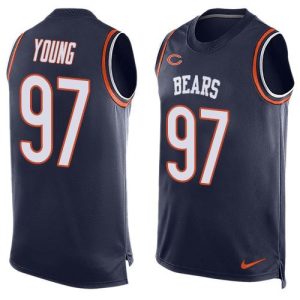 Bears #97 Willie Young Navy Blue Team Color Men's Stitched NFL Limited Tank Top Jersey