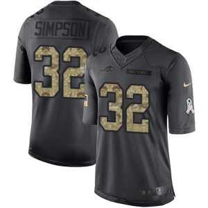 Bills #32 O. J. Simpson Black Youth Stitched NFL Limited 2016 Salute to Service Jersey