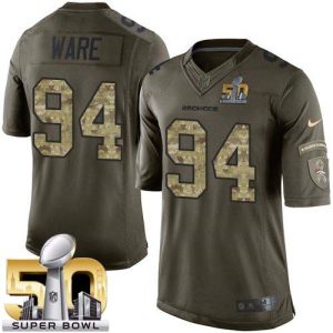 Broncos #94 DeMarcus Ware Green Super Bowl 50 Youth Stitched NFL Limited Salute to Service Jersey