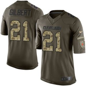 Browns #21 Justin Gilbert Green Youth Stitched NFL Limited Salute to Service Jersey