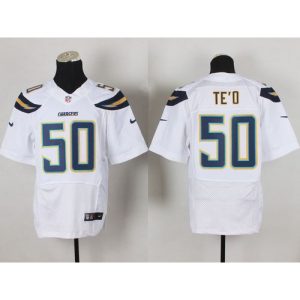 Chargers #50 Manti Te'o White Men's Stitched NFL New Elite Jersey